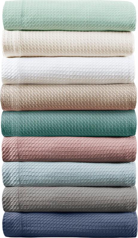 100% Casual Certified Egyptian Cotton Blanket King Seafoam Olliix.com