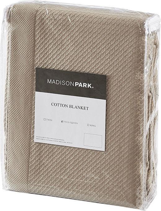 100% Casual Certified Egyptian Cotton Blanket Twin Khaki Olliix.com