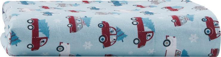 100% Cotton Flannel Printed Sheet Set Blue Cars TN20-0466 Olliix.com