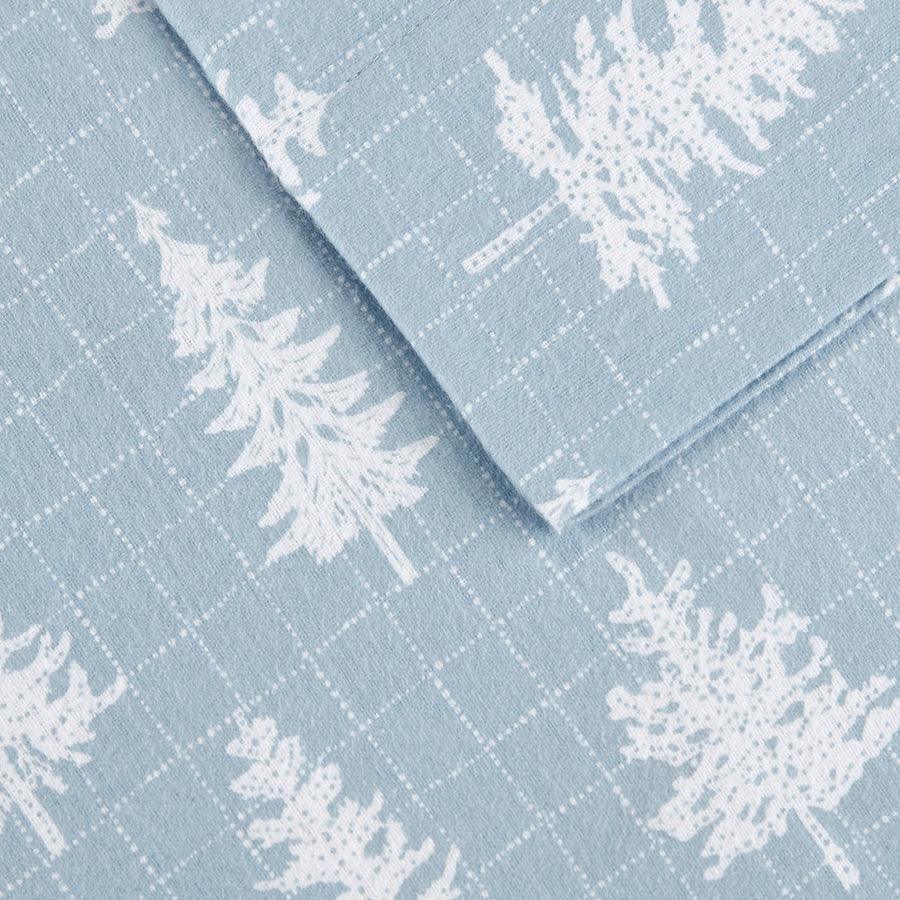 100% Cotton Flannel Printed Sheet Set Blue Forest TN20-0385 Olliix.com