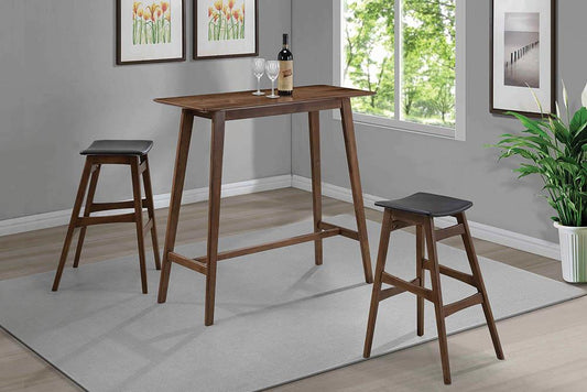 Mid-Century Natural Walnut Bar Stool Coaster Z2 Premium