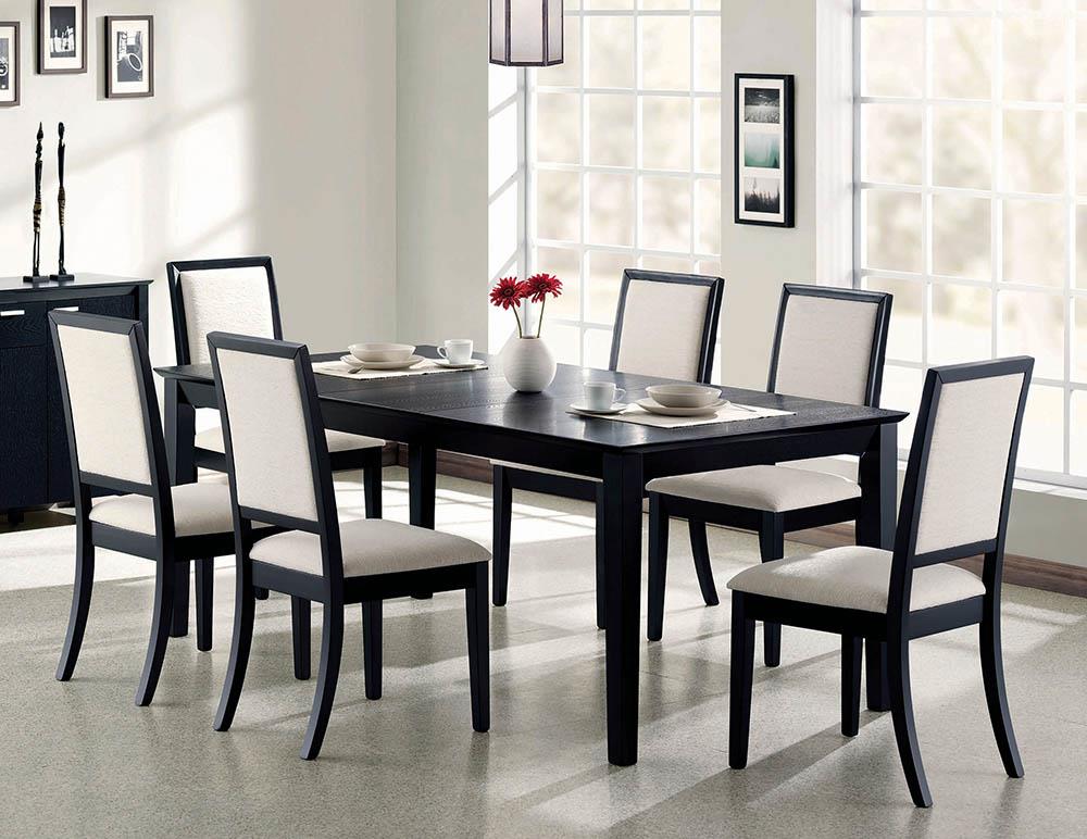 Louise Transitional Black Rectangular Dining Table Coaster Z2 Premium