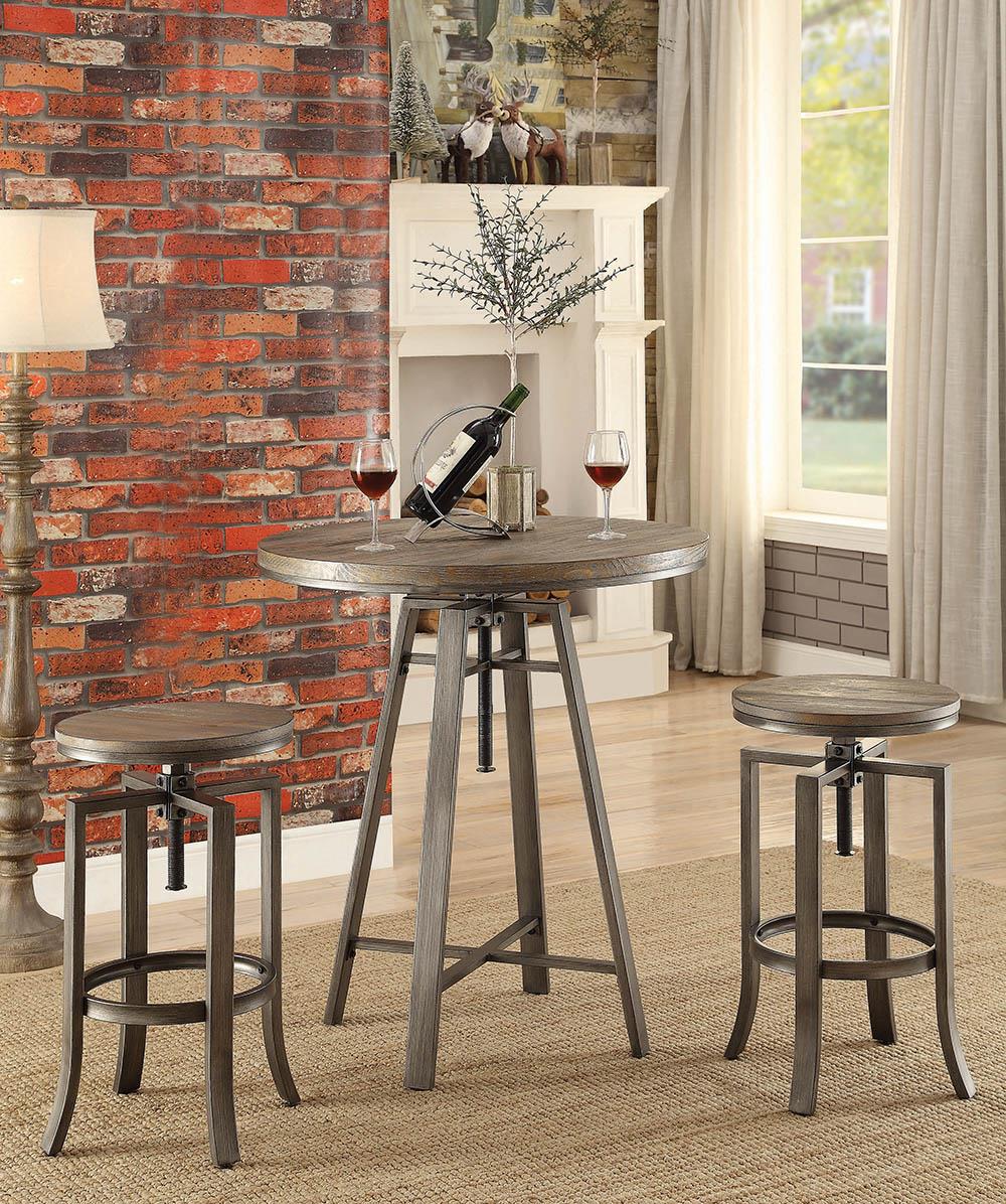 Industrial Adjustable Height Round Bar Table Coaster Z2 Premium