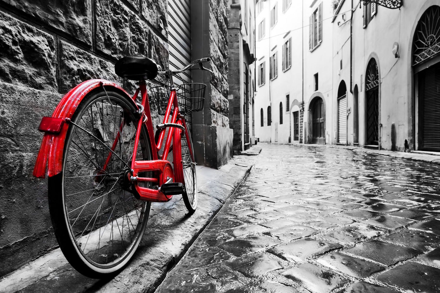 Red Bicycle - Dark Gray Classy Art