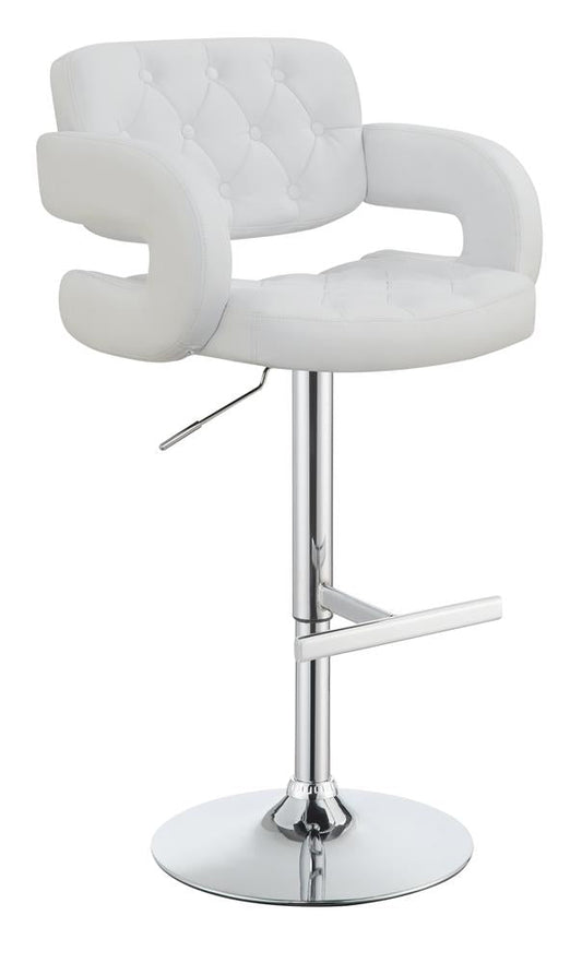 G102557 Contemporary White and Chrome Bar Stool Coaster Z2 Premium