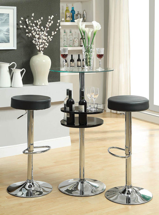 G102558 Black Faux Leather Adjustable Bar Stool Coaster Z2 Premium