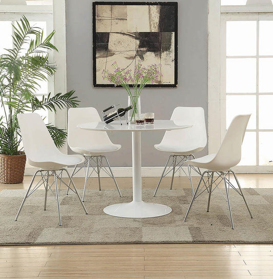 Lowry Contemporary White Dining Chair Coaster Z2 Premium