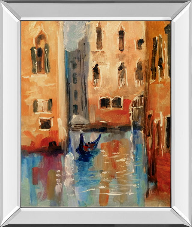 Venice II By Anne Farrall Doyle - Mirror Framed Print Wall Art - Orange Classy Art