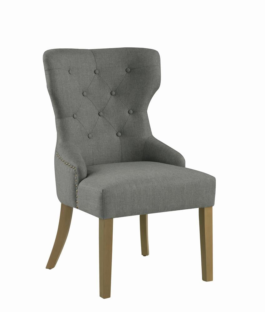 Modern Grey and Natural Tufted Dining Chair Coaster Z2 Premium