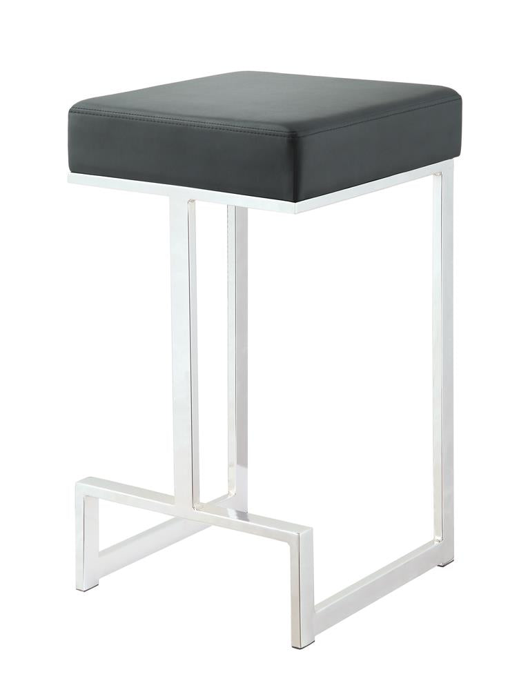 G105253 Contemporary Chrome and Black Counter-Height Stool Coaster Z2 Premium