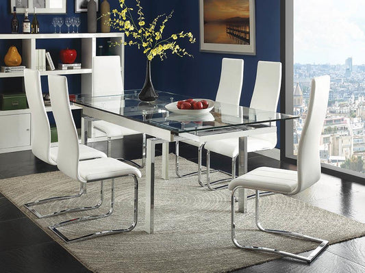 G106281 Contemporary Wexford Chrome Dining Table Coaster Z2 Premium