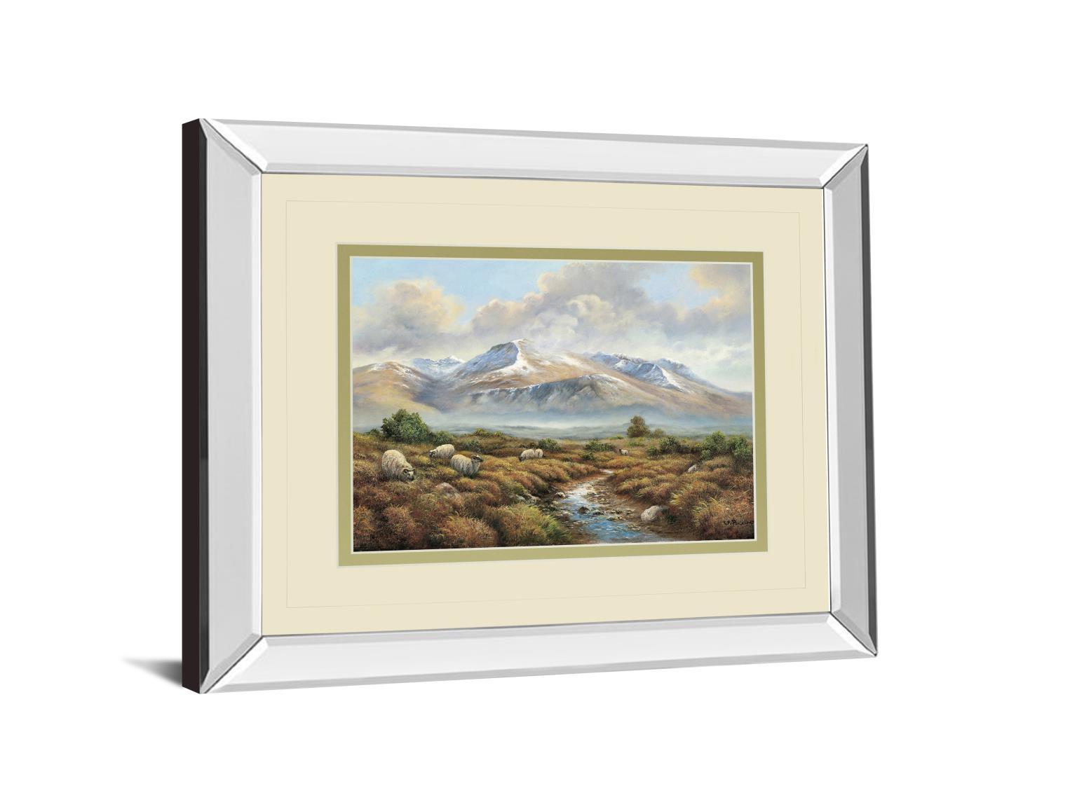 Ben Nevis By Wendy Reeves - Mirror Framed Print Wall Art - Dark Brown Classy Art