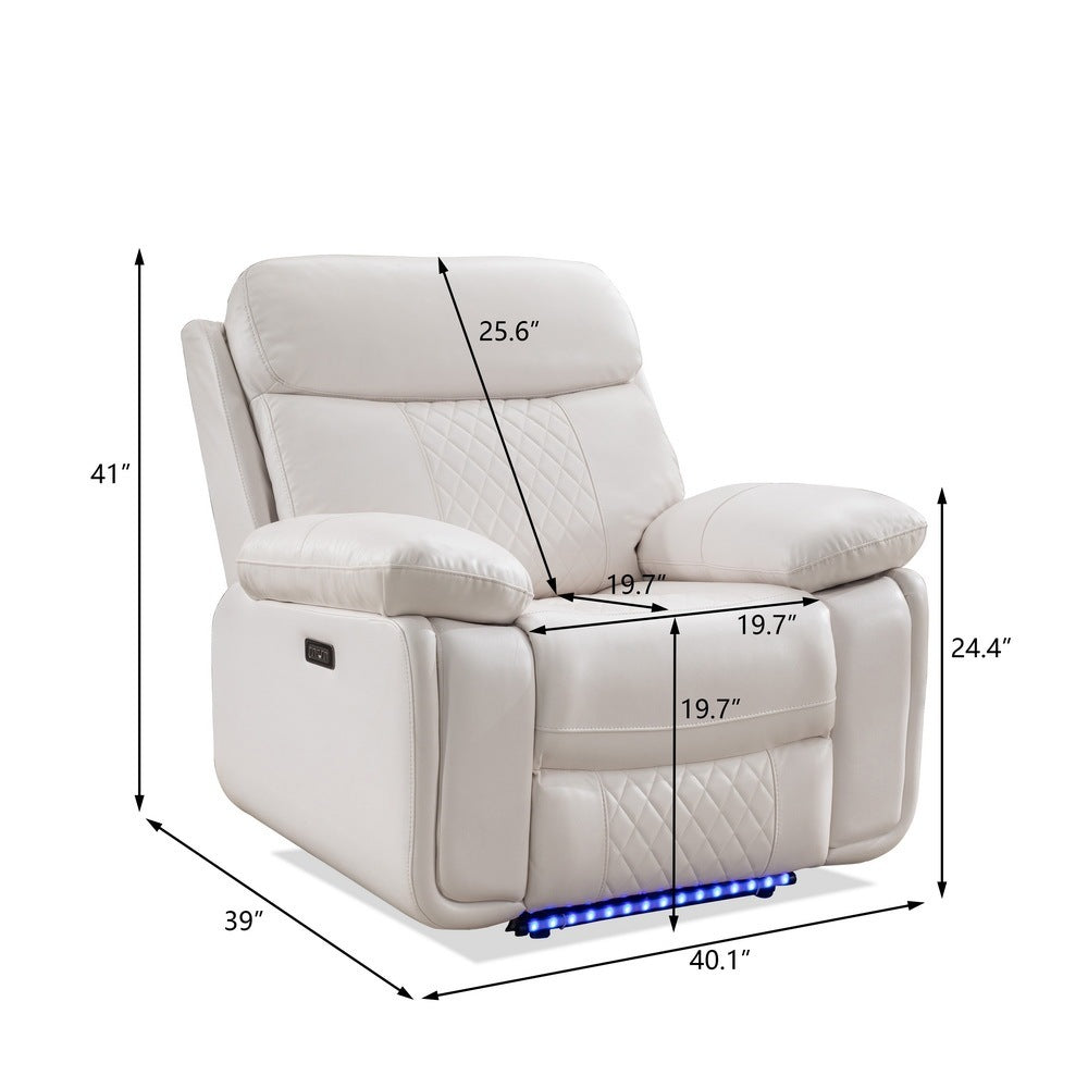 2 Pieces Power Reclining Sofa Sets,Technical Leather Power reclining Loveseat Power recliner  w/ Bluetooth speaker / LED strip for Living Room,White House to Home Furnishings LLC