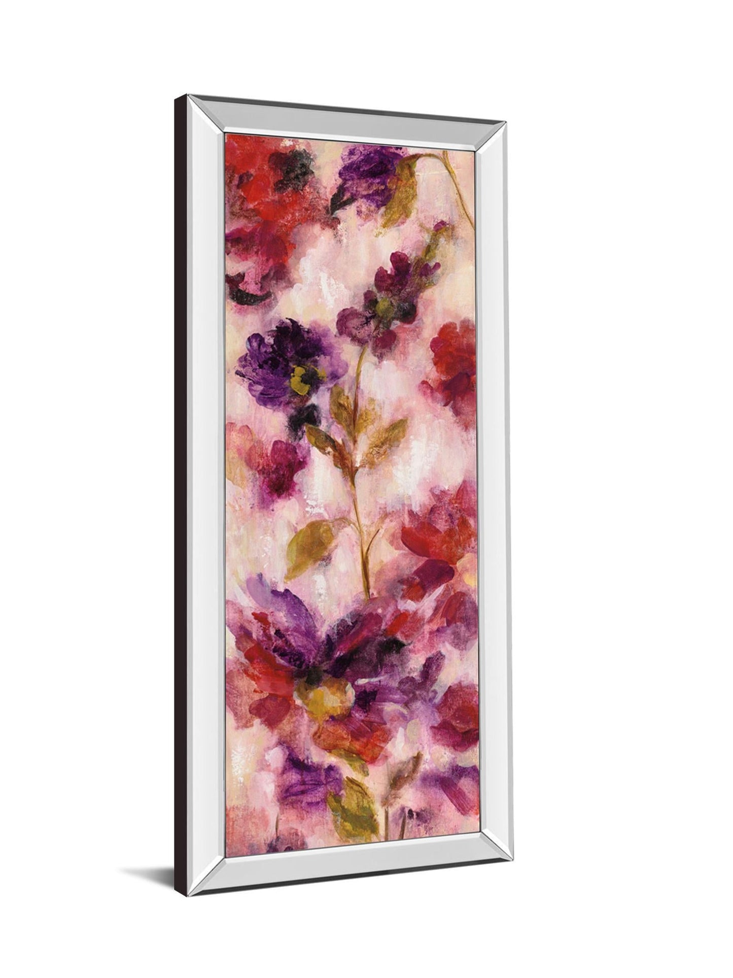 Exuberant Florals III By Silvia Vassileva - Mirrored Frame Wall Art - Pink Classy Art