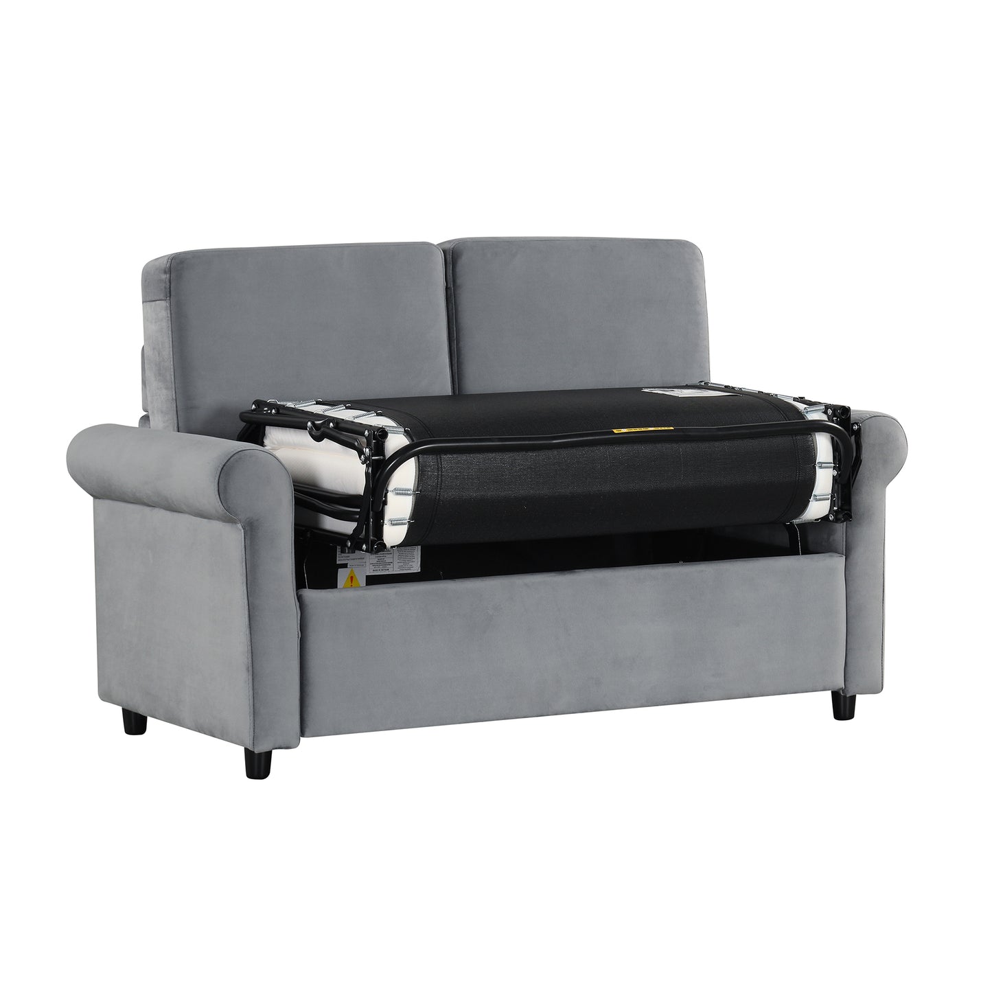 57.4" Pull Out Sofa Bed,Sleeper Sofa Bed with Premium Twin Size Mattress Pad,2-in-1 Pull Out Couch Bed with Two USB Ports for Living Room,Small Apartment, Gray (Old SKU:WF296899) House to Home Furnishings LLC