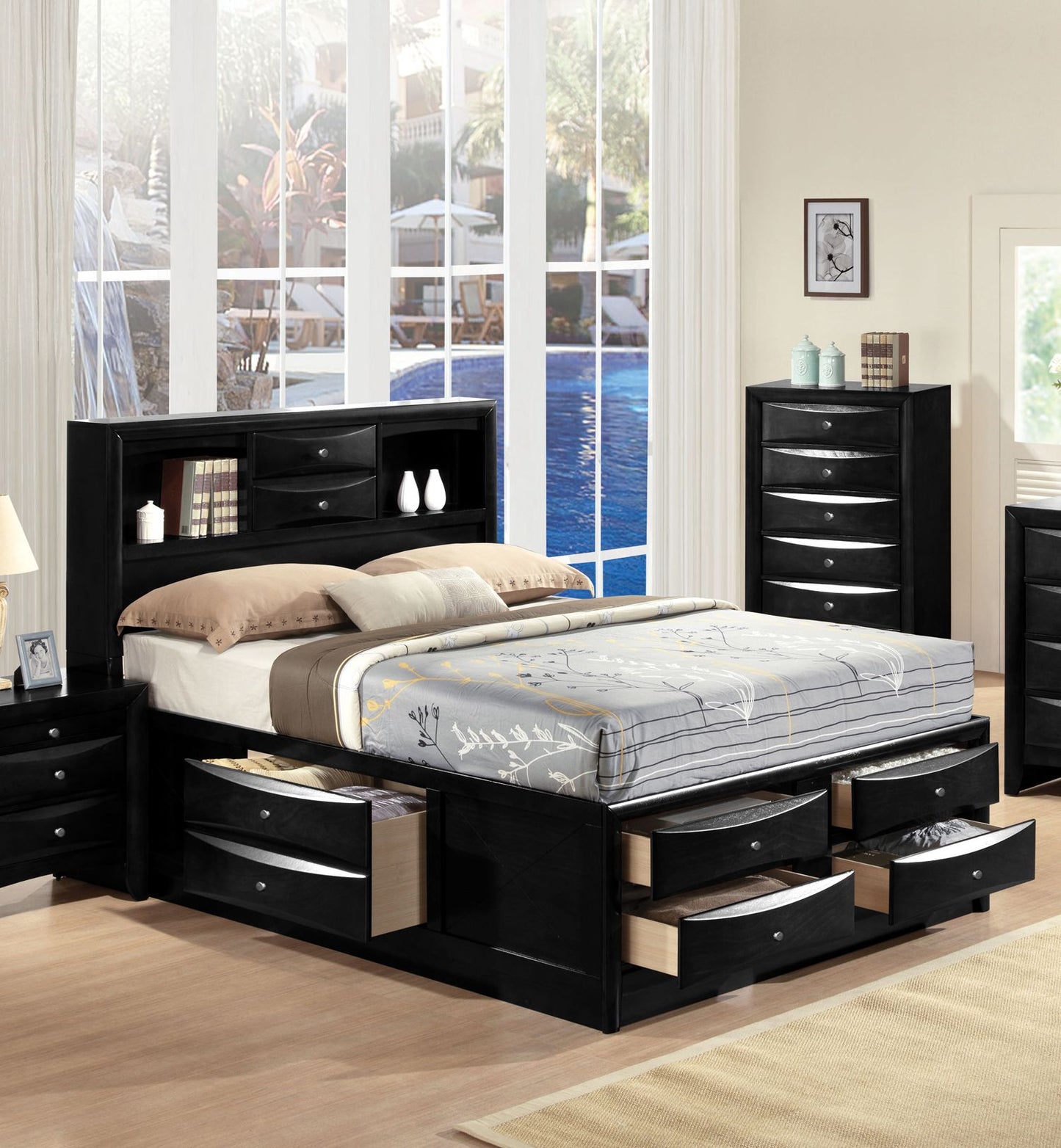 Acme Ireland Queen Storage Bed in Black 21610Q ACME East