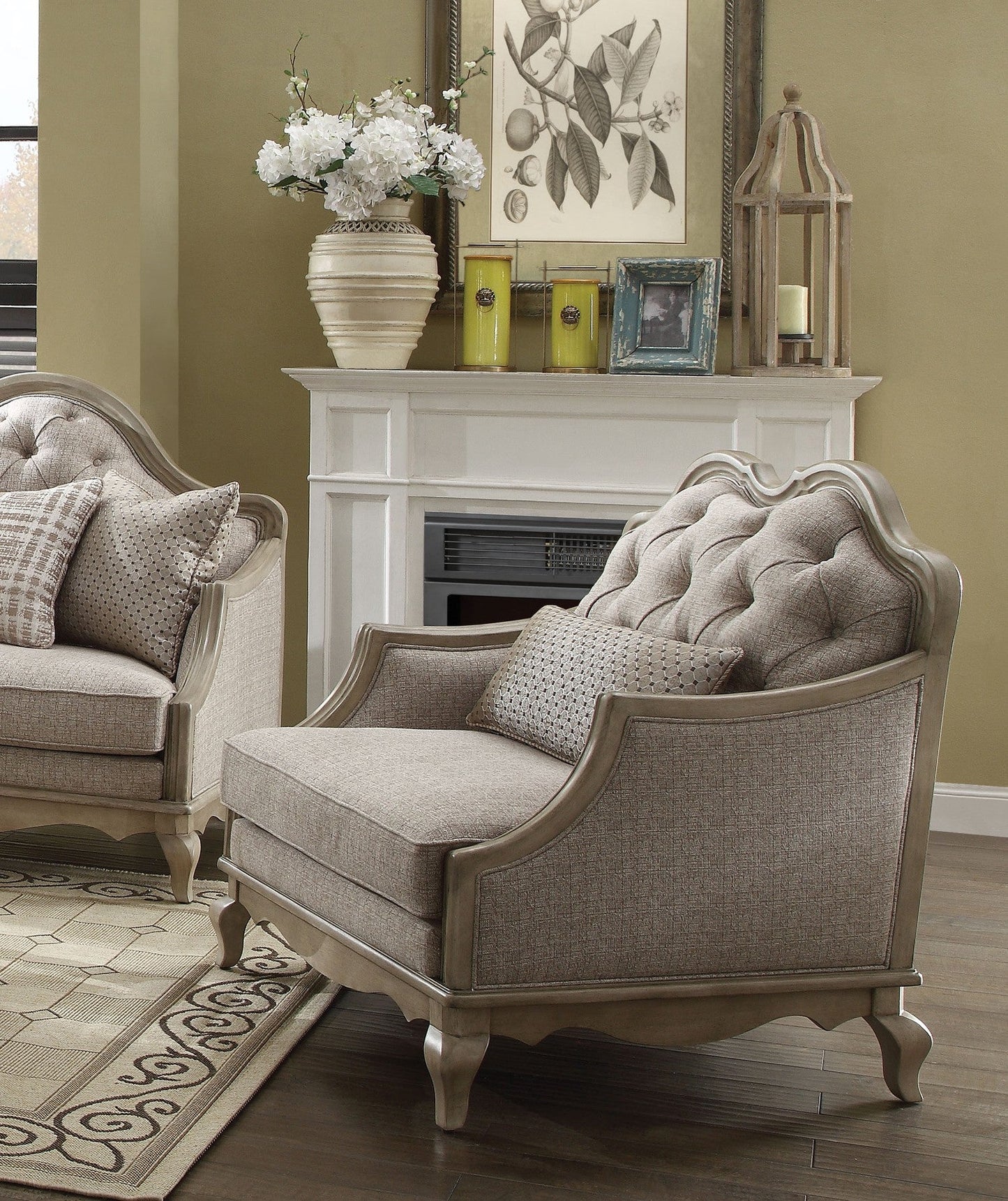 Acme Chelmsford Chair in Beige 56052 ACME East