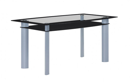 Echo Black/Gray Glass-Top Dining Table Crown Mark