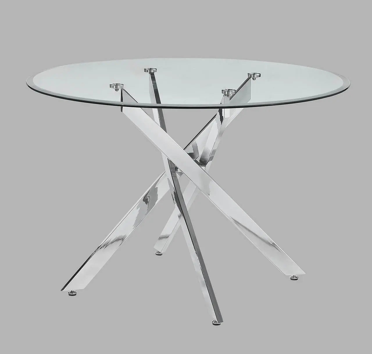 Jetta Chrome Round Dining Table Crown Mark