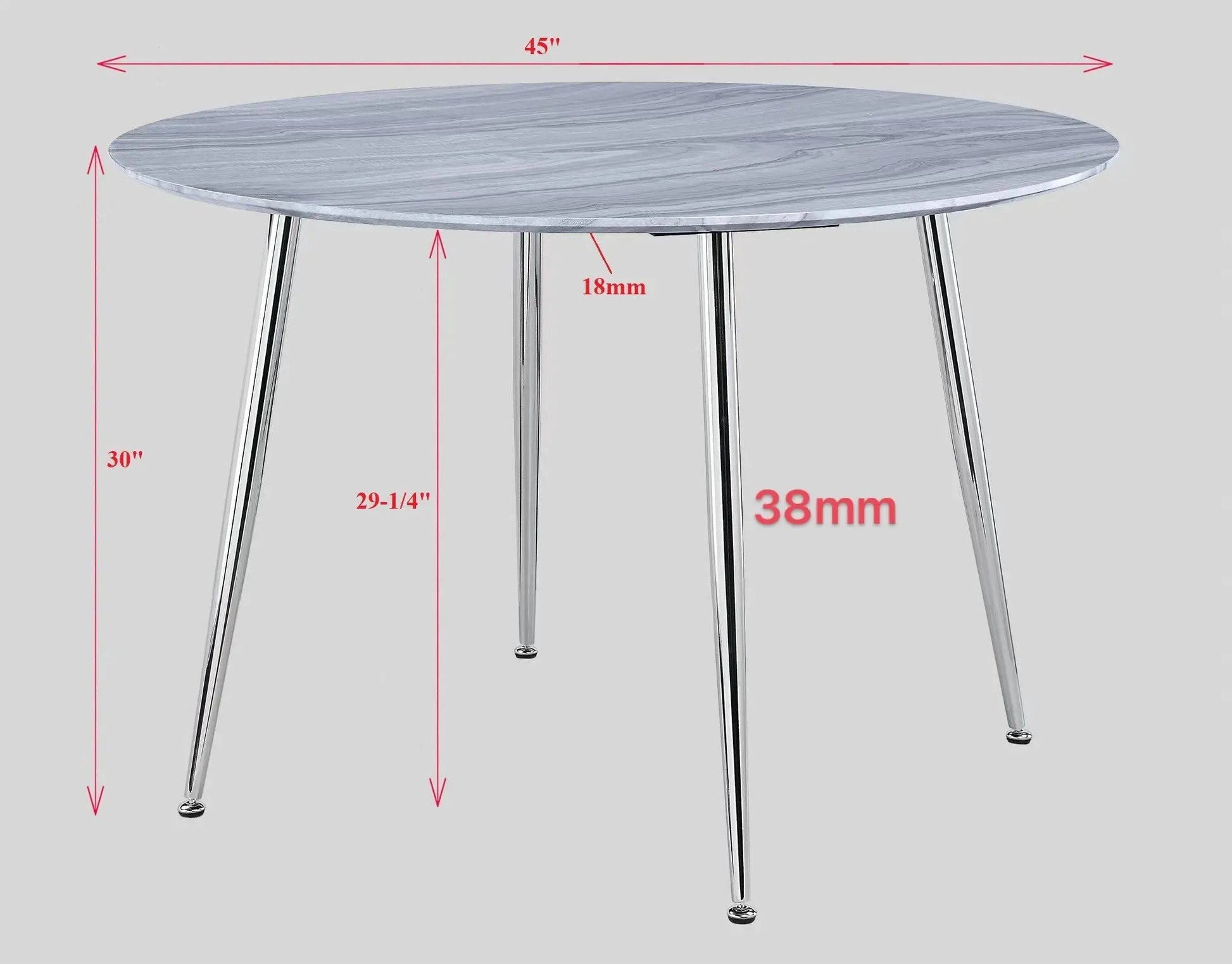 Tola Silver Glass-Top Round Dining Table Crown Mark