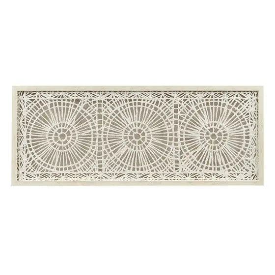 Framed Medallion Rice Paper Shadow Box Wall Decor Off-White Olliix.com
