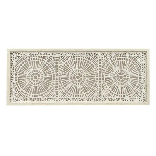 Framed Medallion Rice Paper Shadow Box Wall Decor Off-White Olliix.com
