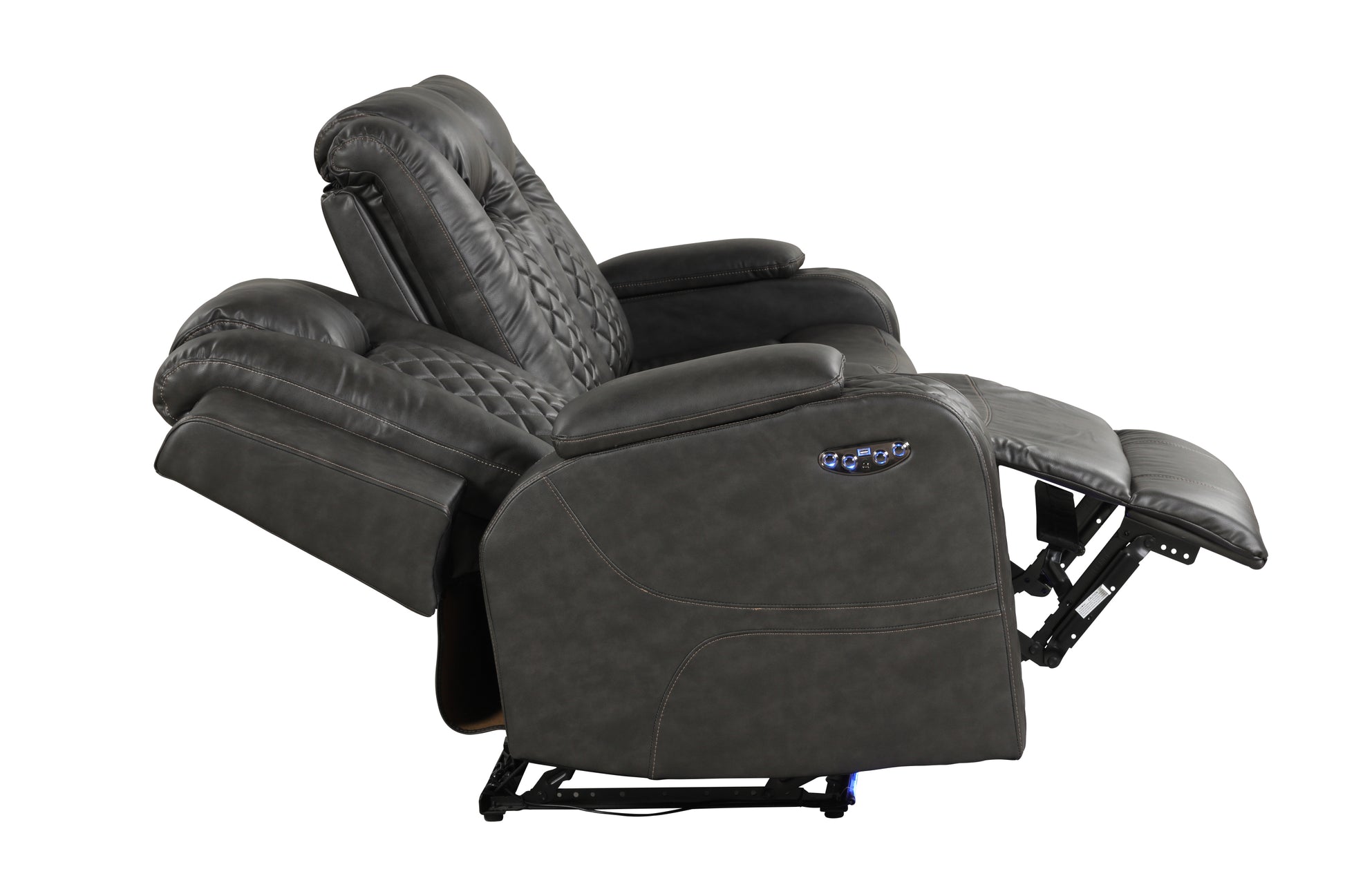 Benz LED & Power Recliner 2 PC Made With Faux Leather in Black (FREE SHIPPING) House to Home Furnishings LLC