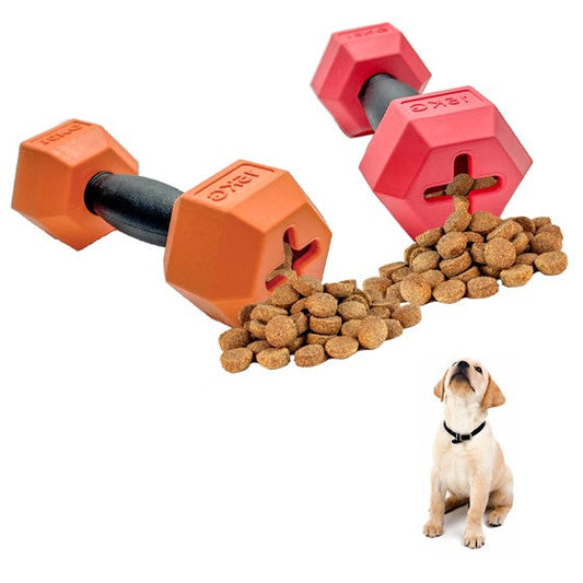 Dumbbell Rubber Toy 2PK Pink/Orange Olliix.com