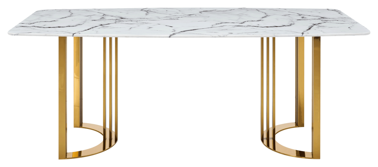 ESF Furniture - 131 Silver Marble 3 Piece Dining Room Set w-1ext in Silver - 131DININGTABLESS-3SET ESF Furniture