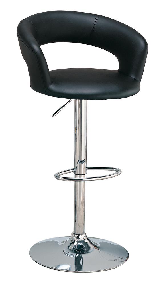 G120346 Contemporary Chrome and Black Bar Stool Coaster Z2 Premium