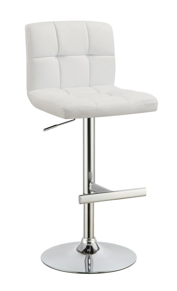 G120356 Contemporary White Adjustable Padded Back Bar Stool Coaster Z2 Premium