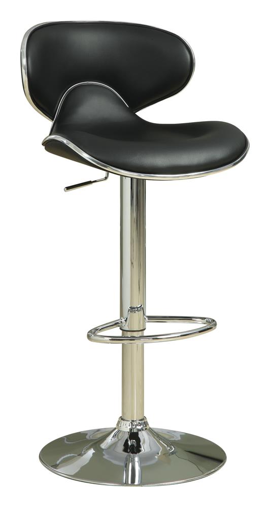 G120359 Contemporary Chrome and Black Adjustable Bar Stool Coaster Z2 Premium