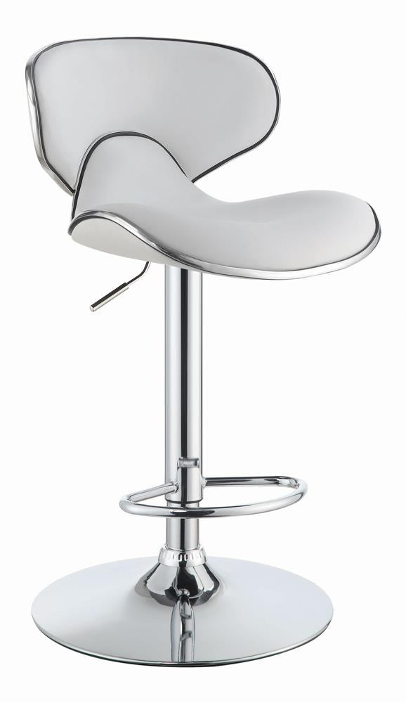 G120389 Contemporary White Adjustable Bar Stool Coaster Z2 Premium