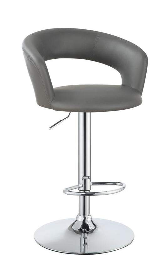 G120346 Contemporary Chrome and Grey Bar Stool Coaster Z2 Premium