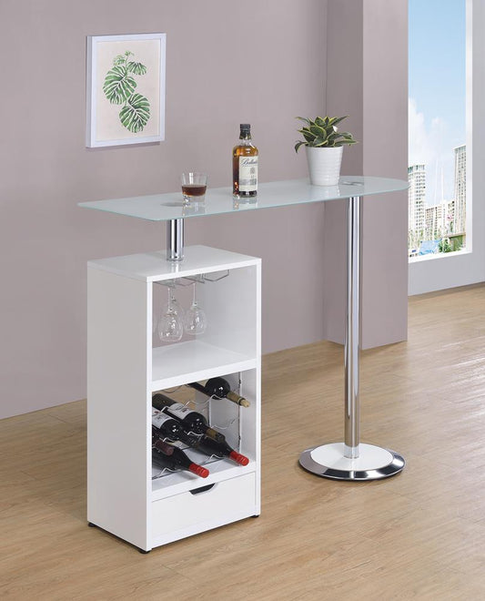 G120452 Contemporary White Bar Table Coaster Z2 Premium