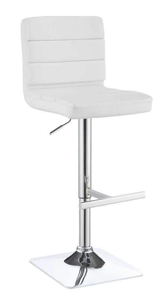 G120694 Contemporary Adjustable White Bar Stool with Chrome Finish Coaster Z2 Premium