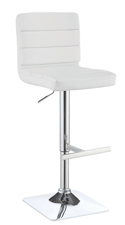 G120694 Contemporary Adjustable White Bar Stool with Chrome Finish Coaster Z2 Premium