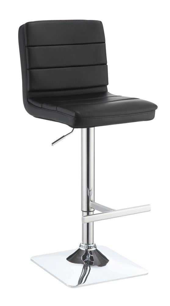 G120695 Contemporary Black Adjustable Padded Back Bar Stool Coaster Z2 Premium