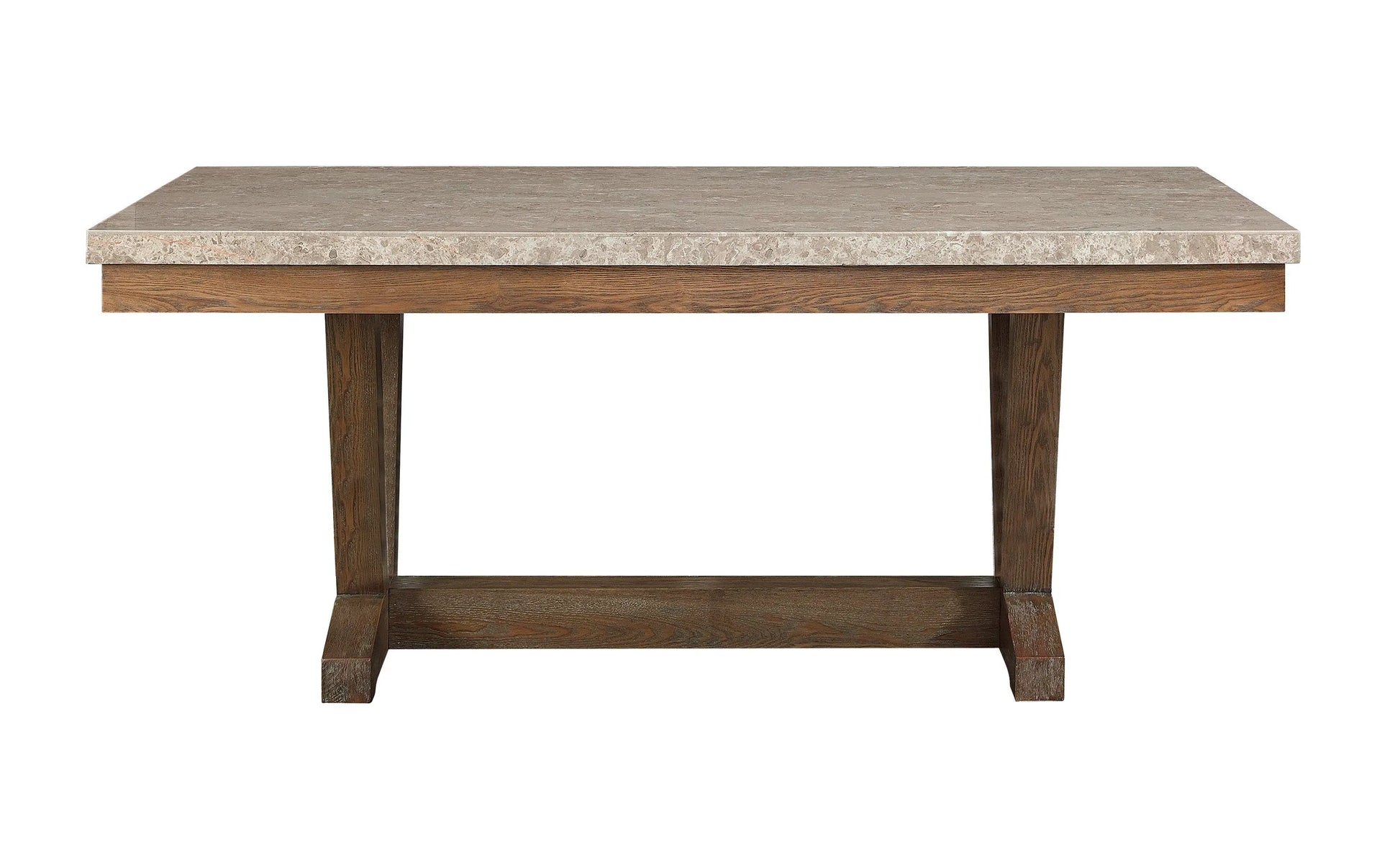 Vesper Brown/Gray Marble Rectangular Dining Table Crown Mark