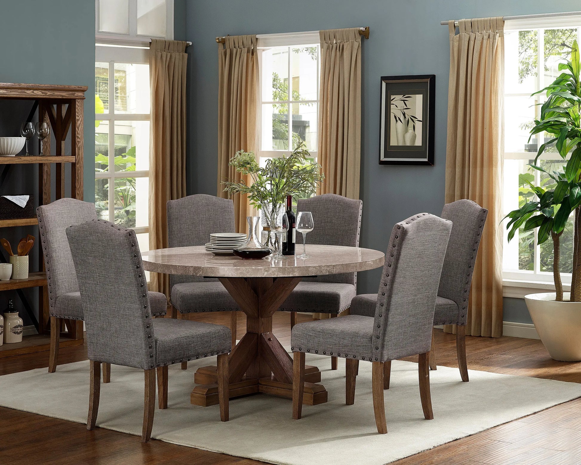 Vesper Brown/Gray Dining Chair, Set of 2 Crown Mark