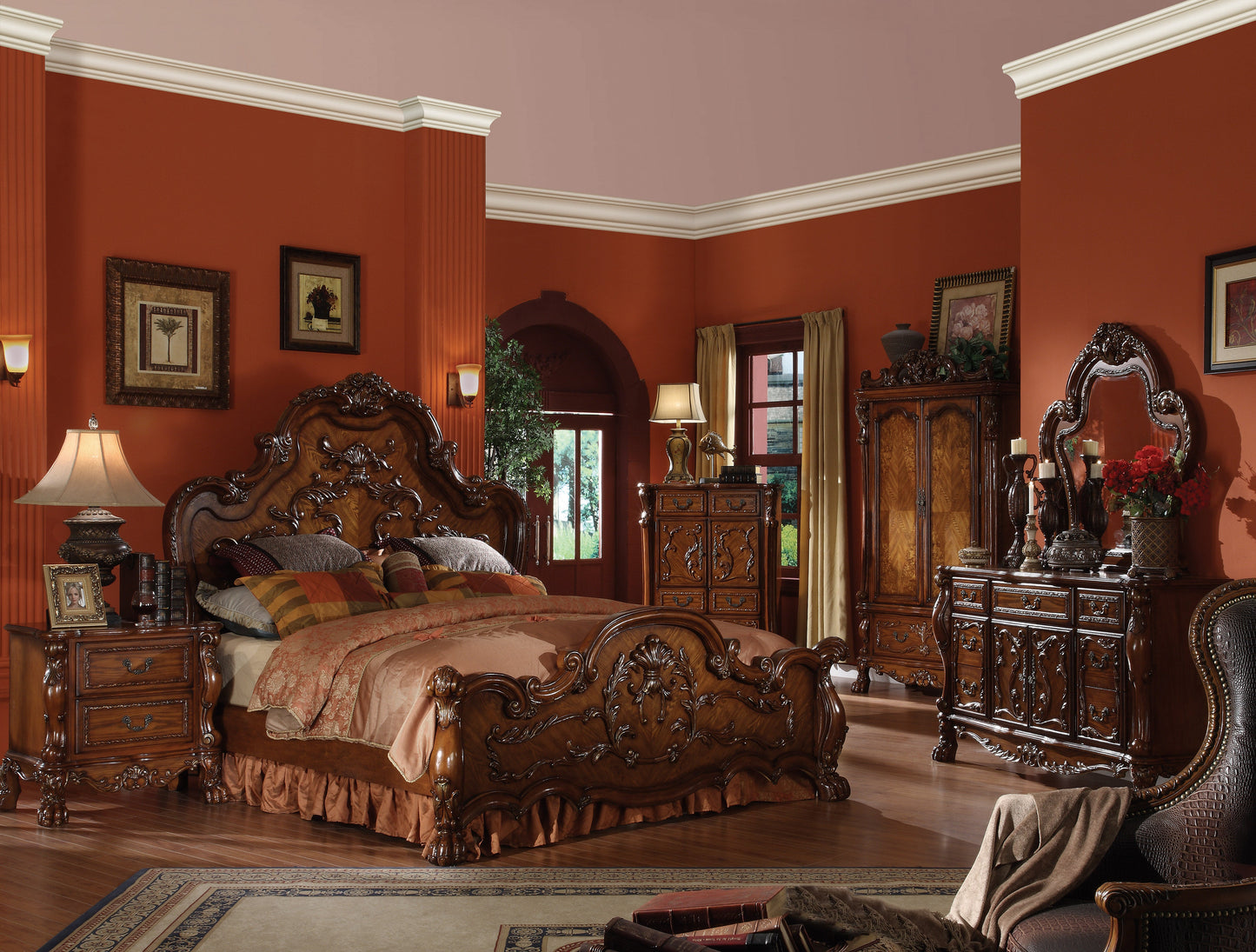 Dresden Cherry Oak California King Bed ACME East