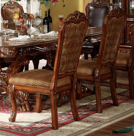 Acme Dresden Pedestal Dining Side Chairs in Brown Cherry Oak 12153 (Set of 2) ACME East