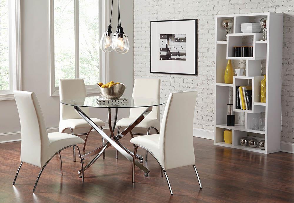 Ophelia Contemporary White Dining Chair Coaster Z2 Premium