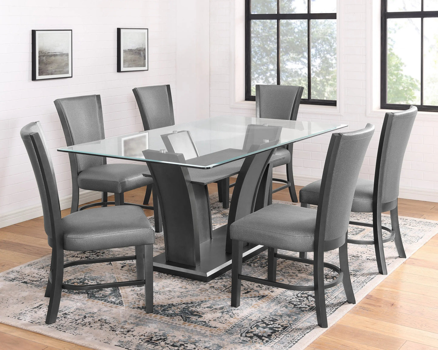 Camelia Gray/Gray Dining Set Crown Mark