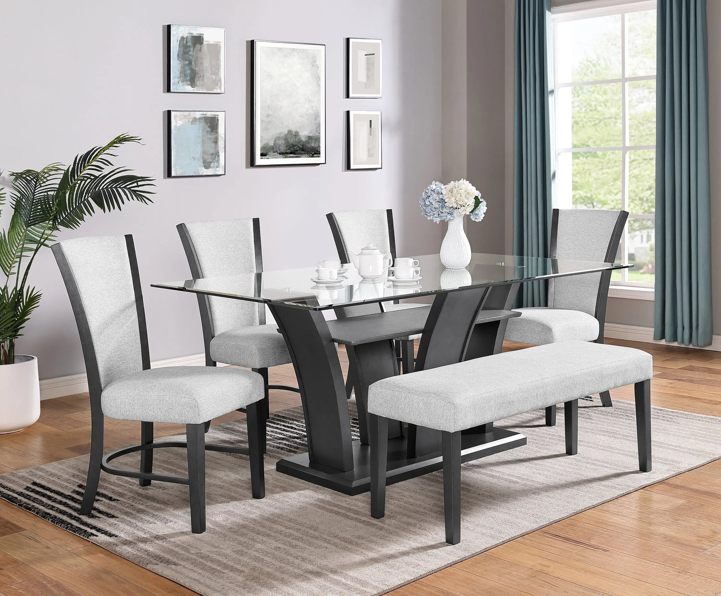 Camelia Dove Gray Dining Set Crown Mark