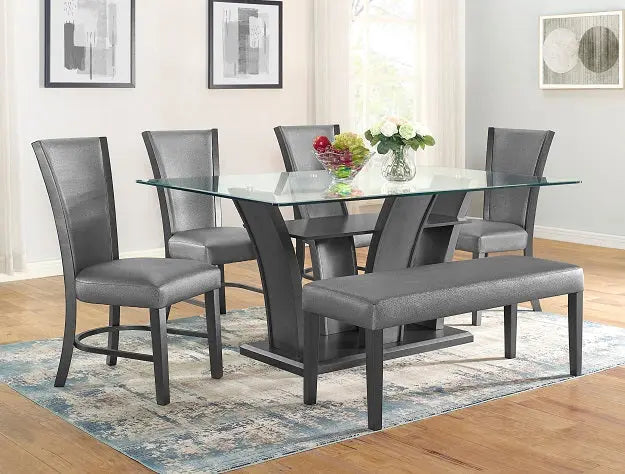 Camelia Gray/Gray Dining Set Crown Mark