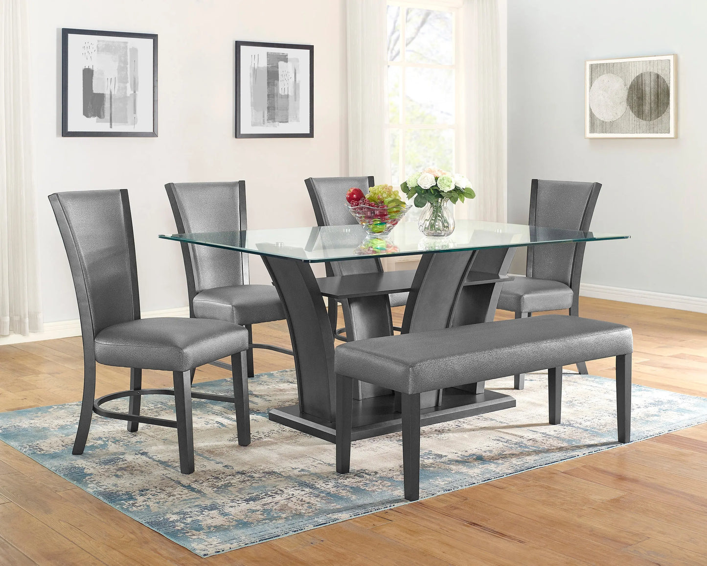 Camelia Gray Dining Table Crown Mark