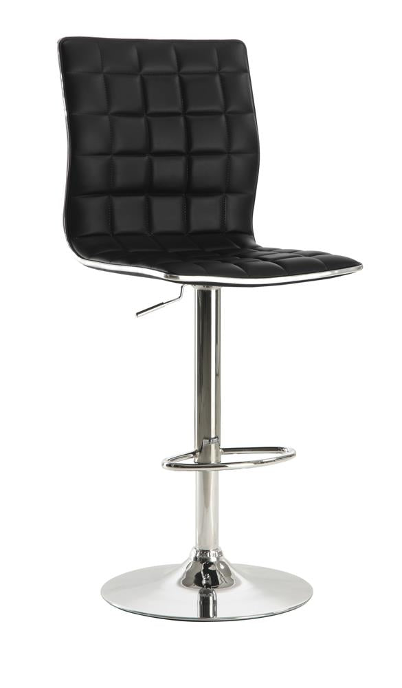 Waffle Adjustable Black and Chrome Bar Stool Coaster Z2 Premium