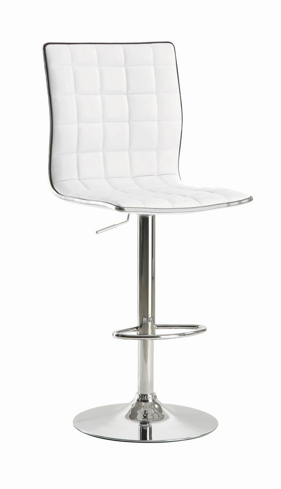 Waffle Adjustable White and Chrome Bar Stool Coaster Z2 Premium