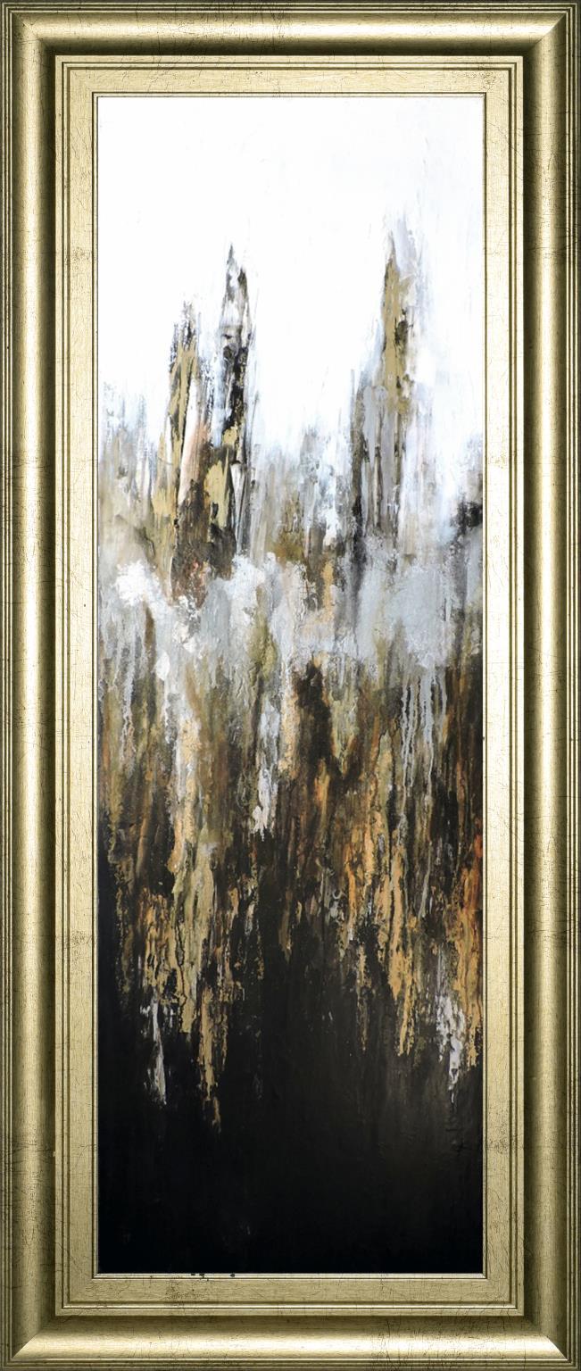 18x42 Metalico I By Leticia Herrera - Dark Gray Classy Art